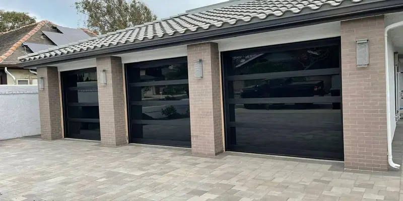 Triple Glass Modern Garage Door